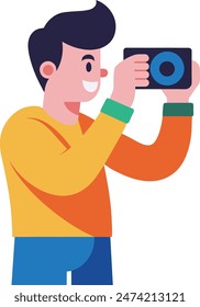 a man taking a picture with a camera and a picture of a man taking a picture.