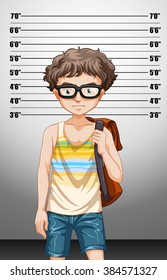 Man taking picture for visa illustration