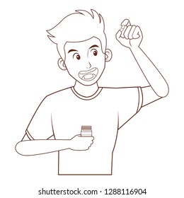 man taking a pill