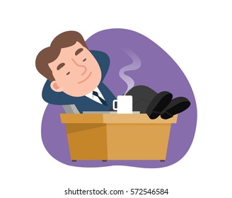 A man taking a rest in the office.