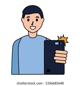 man taking selfie