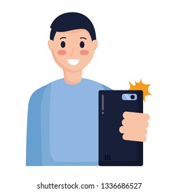 man taking selfie