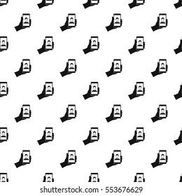 Man taking selfie photo on smartphone pattern. Simple illustration of man taking selfie photo on smartphone vector pattern for web