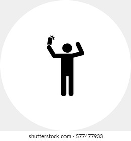 Man Taking Selfie Photo on Smartphone Icon