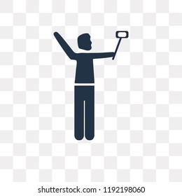Man Taking a Selfie vector icon isolated on transparent background, Man Taking a Selfie transparency concept can be used web and mobile