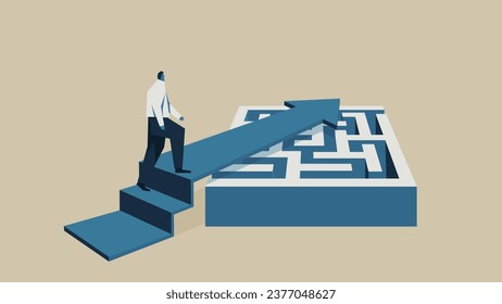 A man taking a shortcut on the maze.