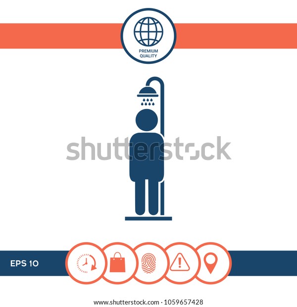 Man Taking Shower Stock Vector Royalty Free 1059657428 Shutterstock