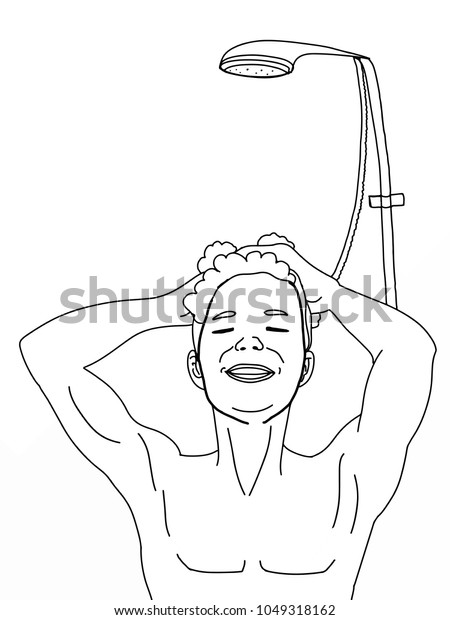 Man Taking Shower Drawing Stock Vector Royalty Free 1049318162 Shutterstock 8407