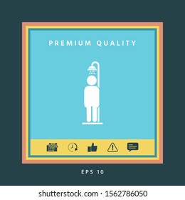 Man taking a shower. Graphic elements for your design