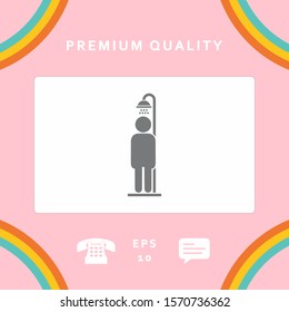 Man taking a shower. Graphic elements for your design
