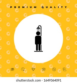 Mann duscht. Grafische Elemente für Ihr Design