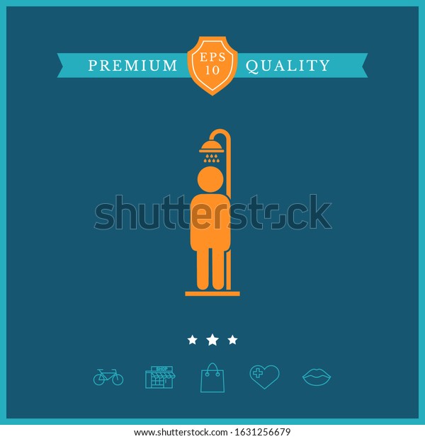 Man Taking Shower Graphic Elements Your Stock Vector Royalty Free