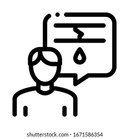 Man Talk Pipe Icon Vector. Outline Man Talk Pipe Sign. Isolated Contour Symbol Illustration
