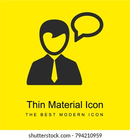 Man talking bright yellow material minimal icon or logo design