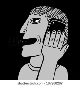 Man talking by mobile phone