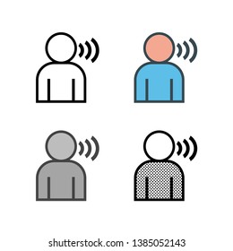 Man Talking Icon in Different Color and Style