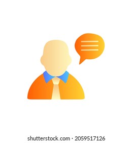 icono de conversación en el estilo de color de degradado