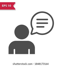Man Talking Icon. Professional, pixel perfect icon, EPS 10 format.