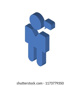 Man talking isometric left top view 3D icon
