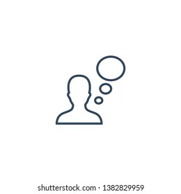 the man is talking line icon for web and mobile