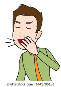 man talking loudly eye closed whispering