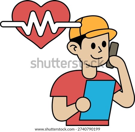 A man is talking on a cell phone while holding a clipboard. Concept of urgency and importance, as the man is likely discussing a critical matter or situation. The man's serious expression