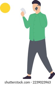 Man talking on phone, Man asking address, young man standing and talking using smartphone, A black african american man is talking on the phone

