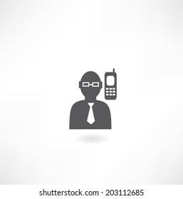 man talking on the phone icon