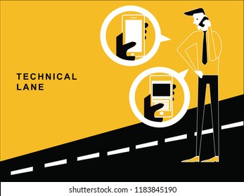 Man talking on Road