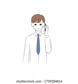 A man talking on a smartphone