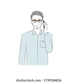 A man talking on a smartphone