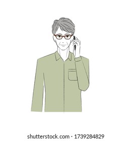 A man talking on a smartphone