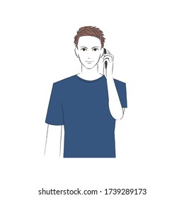 A man talking on a smartphone