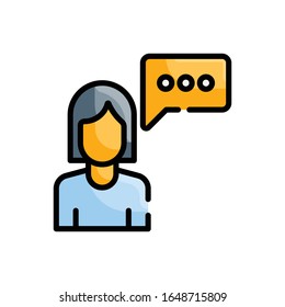 Man Talking Outline Filled Icon. vector illustration. EPS 10