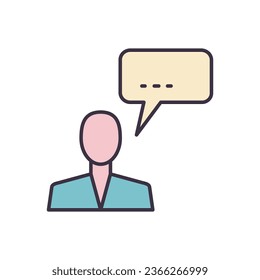Man Talking related vector icon. Isolated on white background. Vector illustration