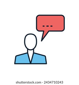 Man Talking related vector icon. Isolated on white background. Vector illustration