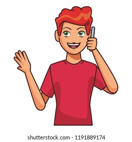 Man talking with smartphone