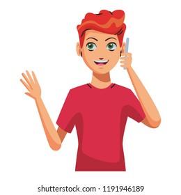 Man talking with smartphone