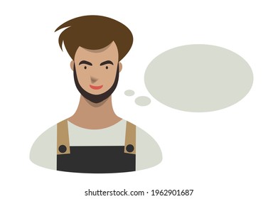Man talking, speaking. Flat illustration.