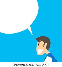 man talking with speech bubble-vector cartoon