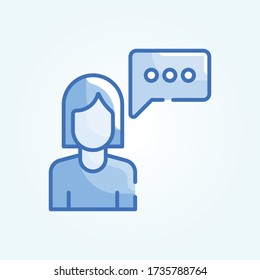 Man Talking vector icon style illustration. Communication symbols. EPS 10