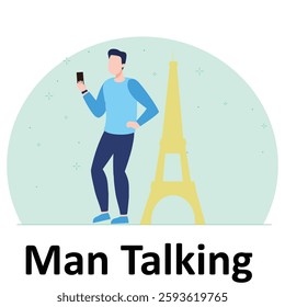 Man Talking Vector Illustration Which can easily modify or edit Which can easily modify or edit

