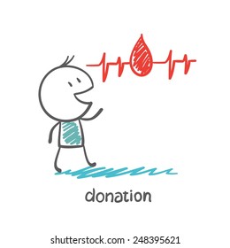 man talks about donation illustration
