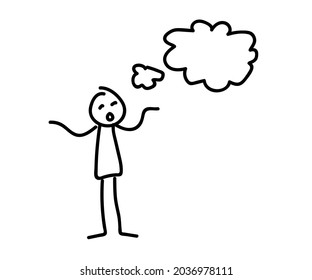 The man talks on a white background. Sketch. Vector illustration.