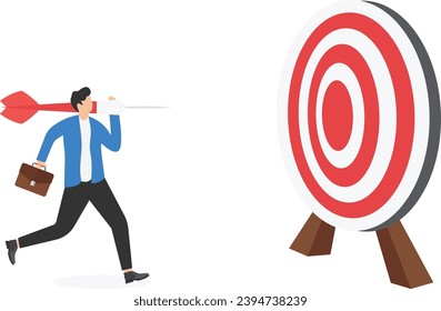 man target achievement or success and reaching for target and goal concept, businessman win the business strategy.

 - Shutterstock ID 2394738239