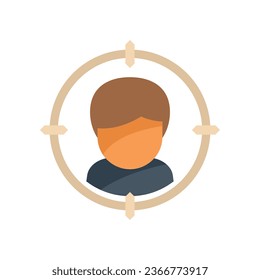 Man target icon flat vector. Audience digital. Customer lead isolated