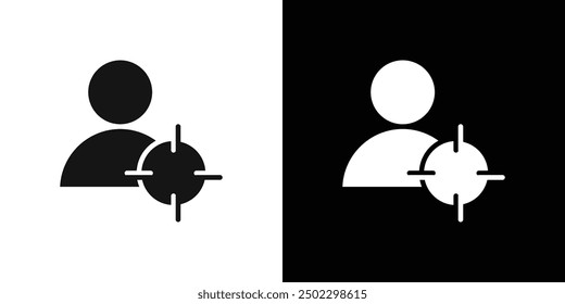 Hombre con el logotipo del icono del objetivo fijado Vector