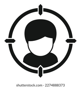 Man target icon simple vector. Audience digital. Customer lead