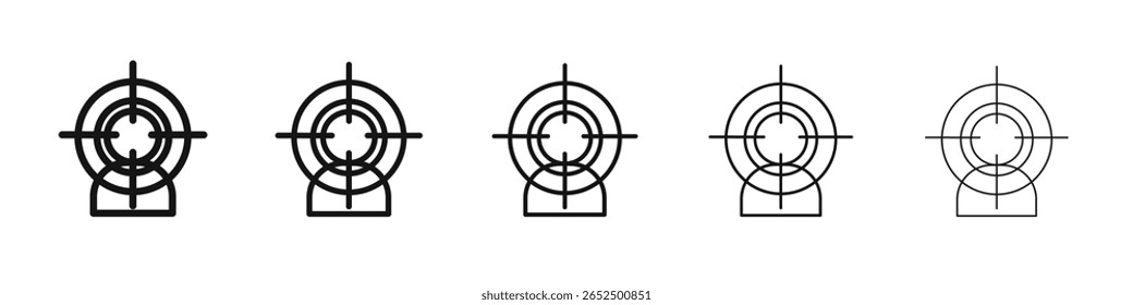 man with target icon vector outline set illustration sign