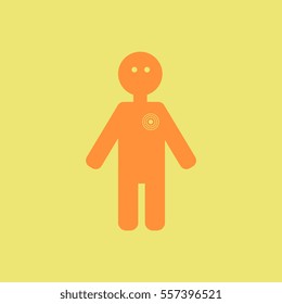 man and target on heart, various symptoms of leukemia on the human